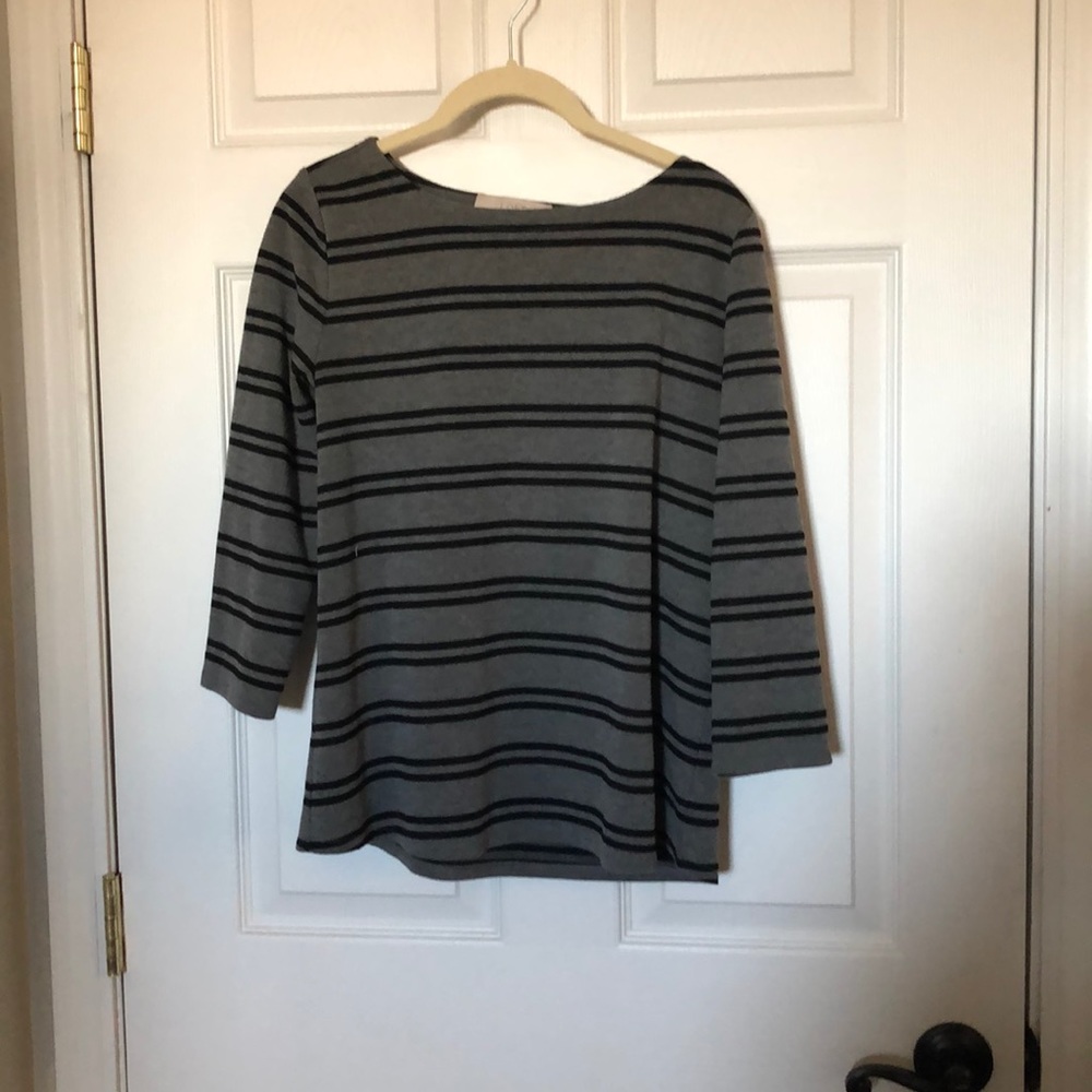 Loft 3/4 Sleeve Striped Tee.  Size Small